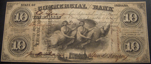 1858 $10 Terre Haute, Indiana Obsolete Note