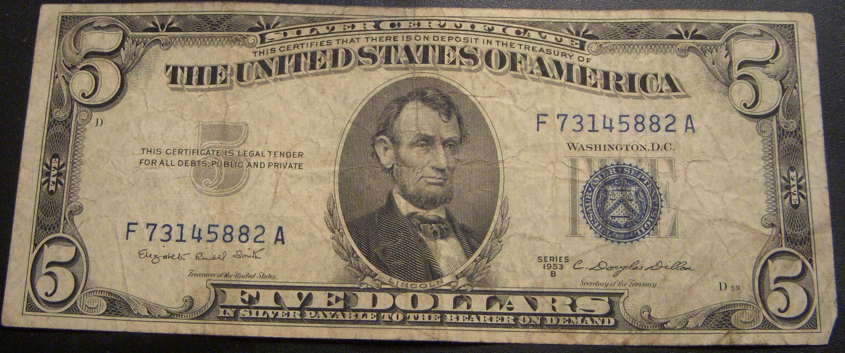1953B $5 Silver Certificate - FR# 1657