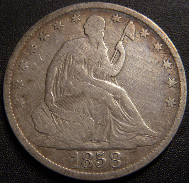 1858-O Seated Half Dollar - Very Good