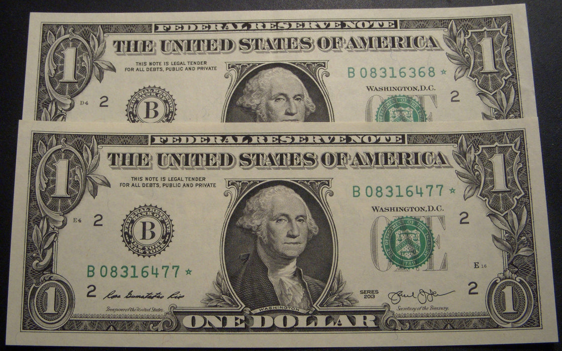 2013 (B) $1 Federal Reserve Note - STAR Note