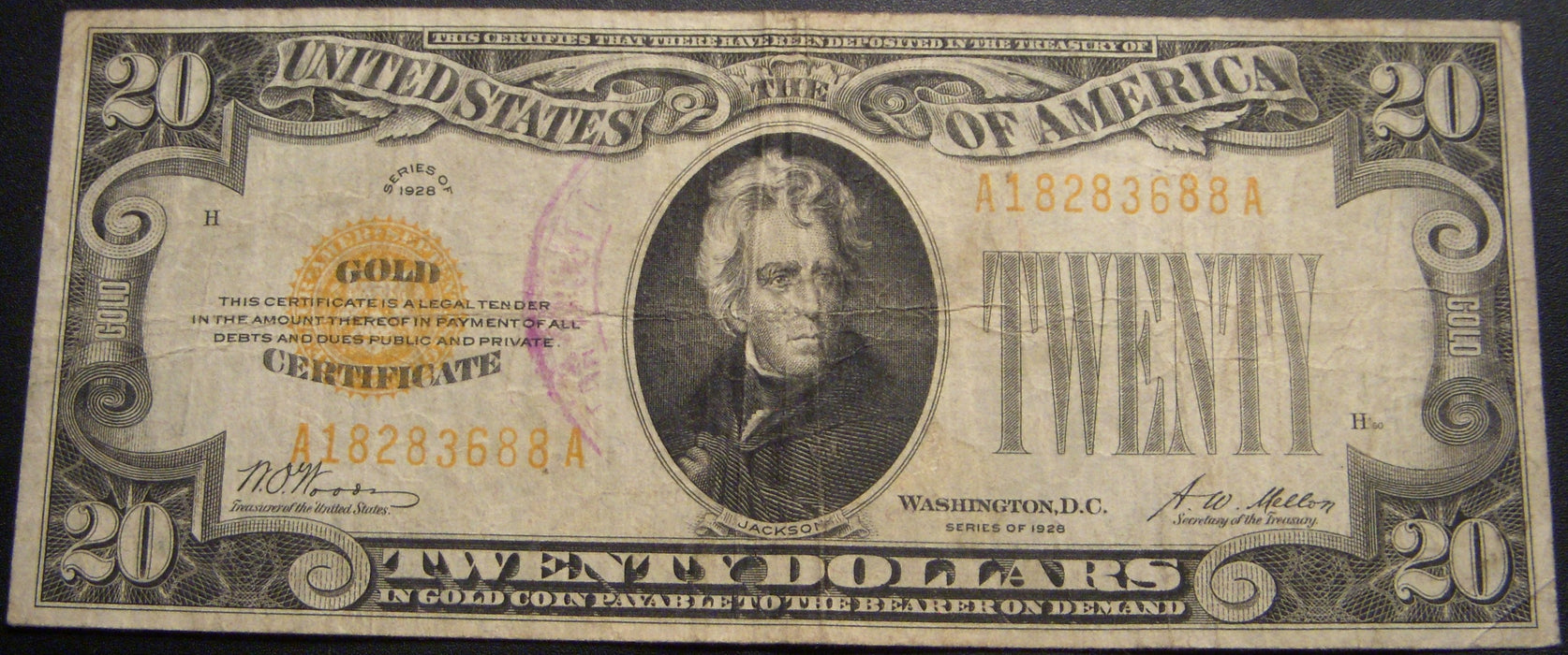 1928 $20 Gold Certificate - FR# 2402