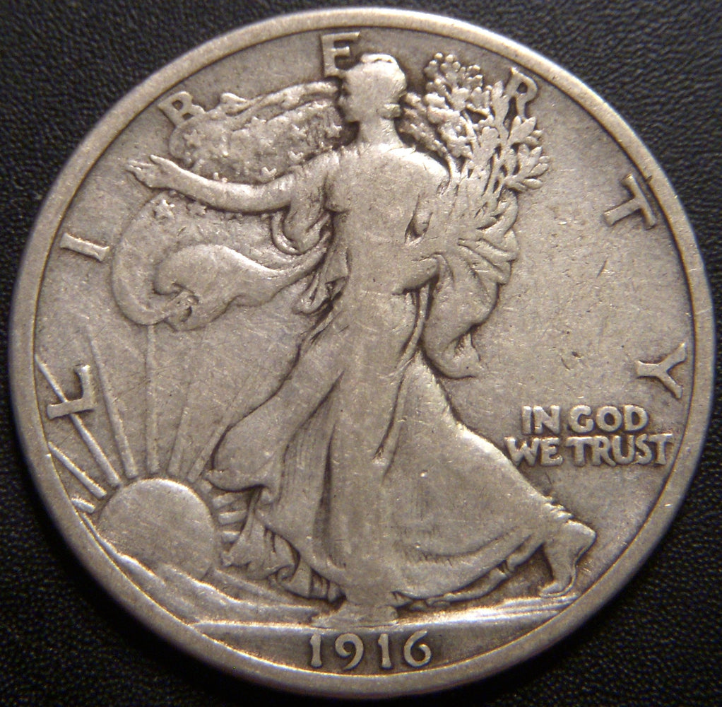 1916 Walking Half Dollar - Fine