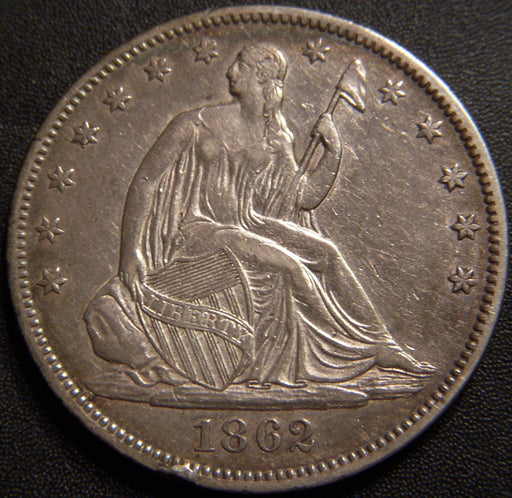 1862 Seated Half Dollar - Extra Fine