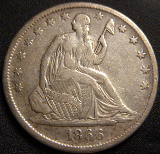 1866-S Seated Half Dollar - With Motto Very Fine