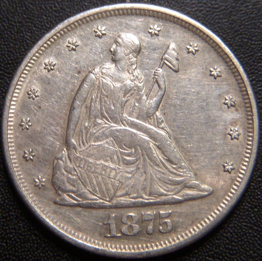 1875 Twenty Cent - AU+