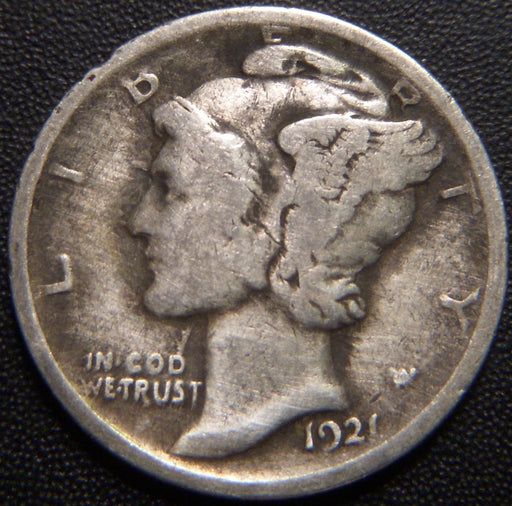 1921 Mercury Dime - Very Good Details