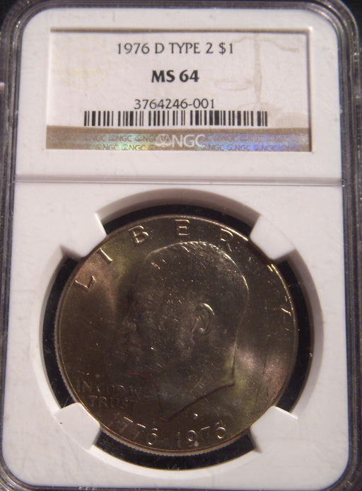 1976-D T2 Eisenhower Dollar - NGC MS64