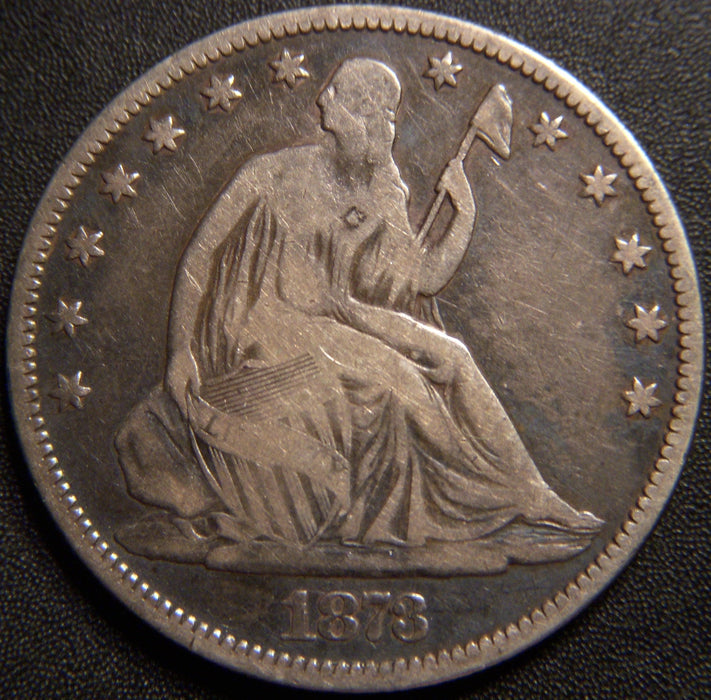 1873 Seated Half Dollar - No Arrow Closed 3 Very Good