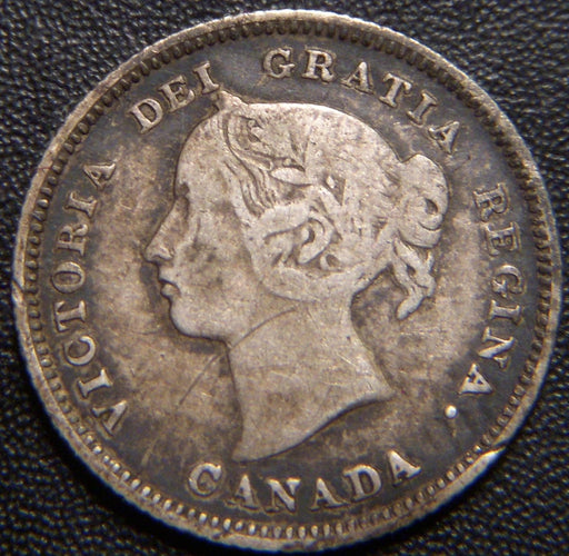 1885 Canadian Silver Five Cent - Small 5 Fine
