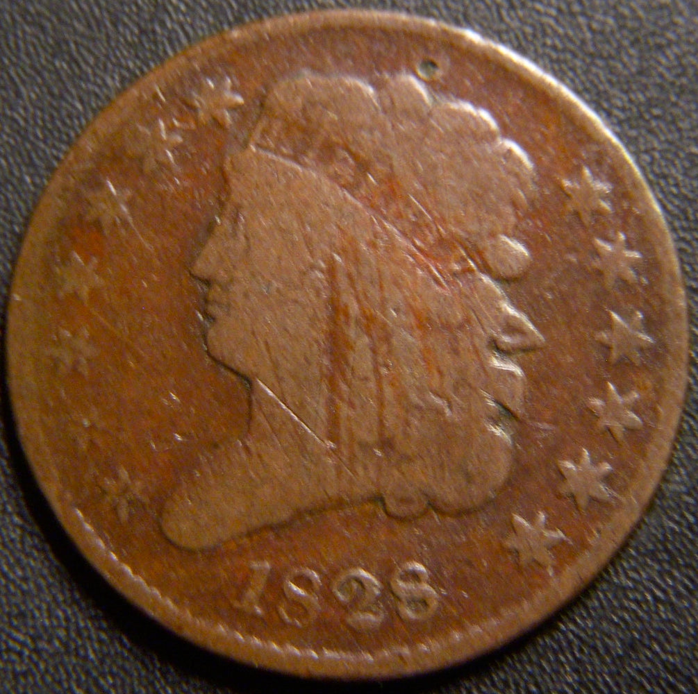 1828 Half Cent - 13 Stars Very Good