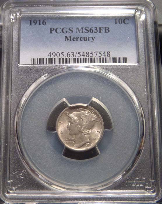 1916 Mercury Dime - PCGS MS63FB