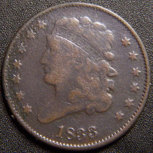 1833 Half Cent - Very Good