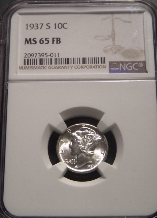 1937-S Mercury Dime - NGC MS65FB