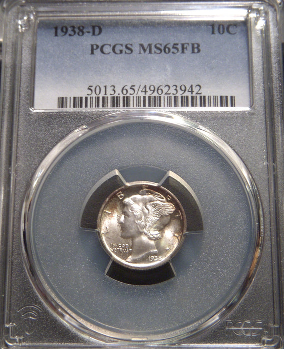 1938-D Mercury Dime - PCGS MS65FB