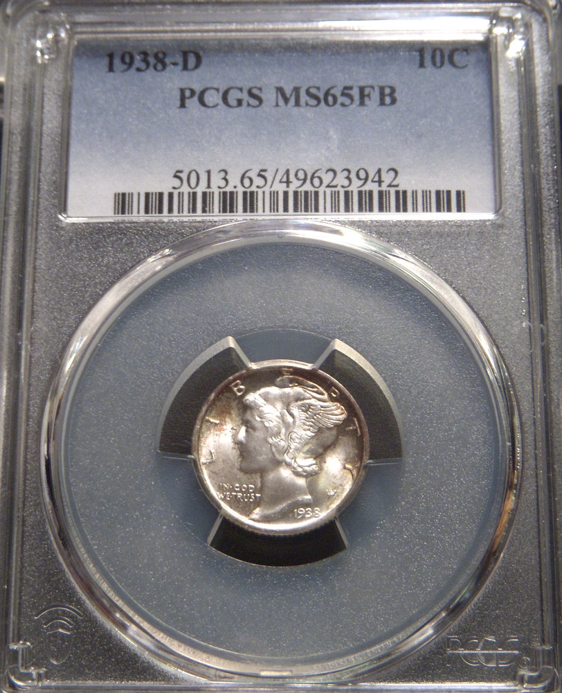 1938-D Mercury Dime - PCGS MS65FB
