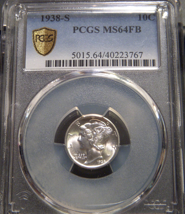 1938-S Mercury Dime - PCGS MS64FB