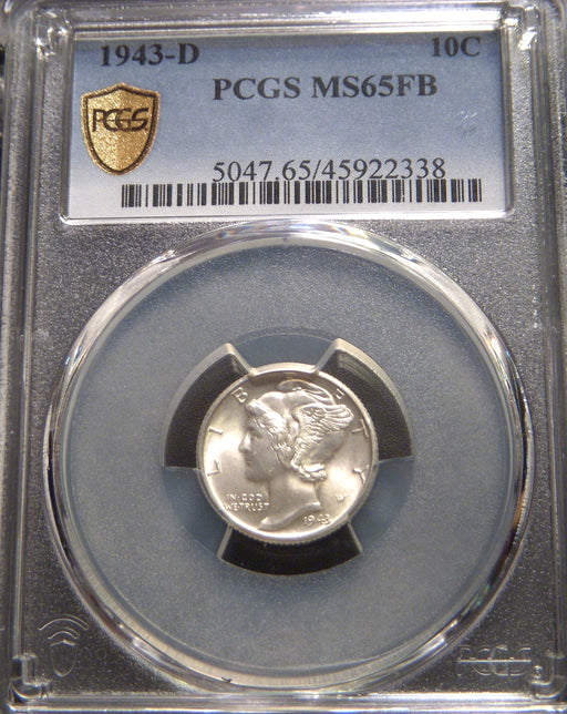 1943-D Mercury Dime - PCGS MS65FB