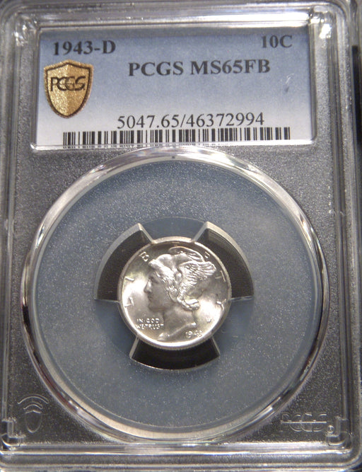 1943-D Mercury Dime - PCGS MS65FB