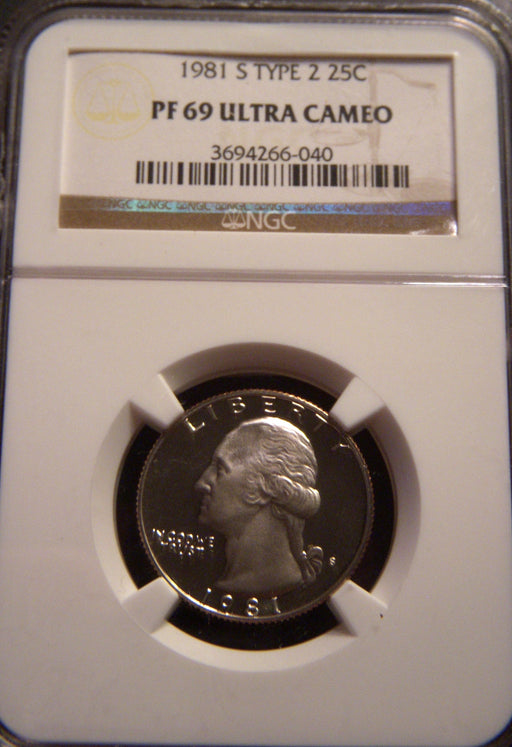 1981-S T2 Washington Quarter - NGC PF 69 Ultra Cameo