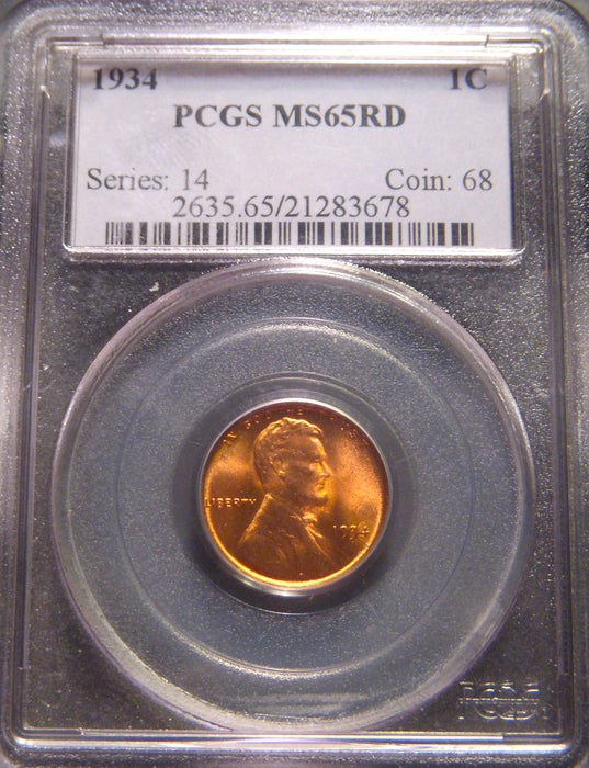 1934 Lincoln Cent - PCGS MS65RD