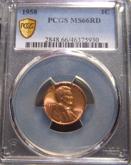 1958 Lincoln Cent - PCGS MS66RD