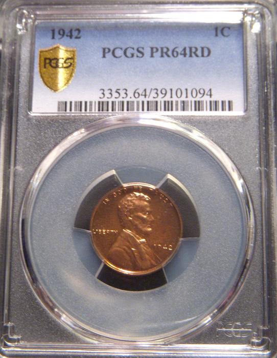 1942 Lincoln Cent - PCGS PR64RD