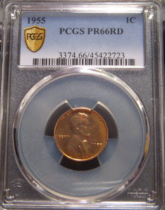 1955 Lincoln Cent - PCGS PR66RD