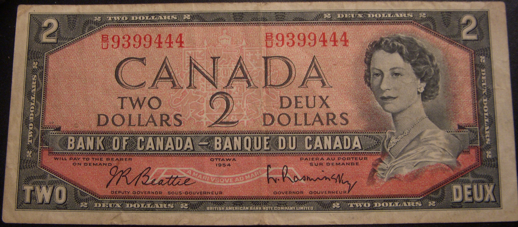 1954 $2 Bank of Canada Note - BC-38b