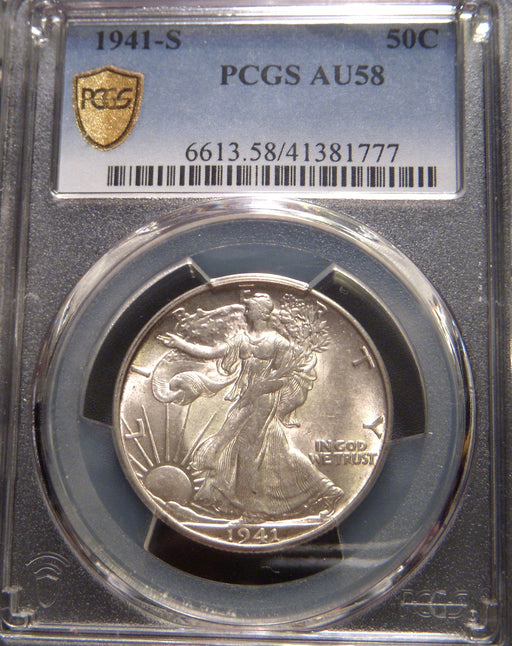 1941-S Walking Half Dollar - PCGS AU58