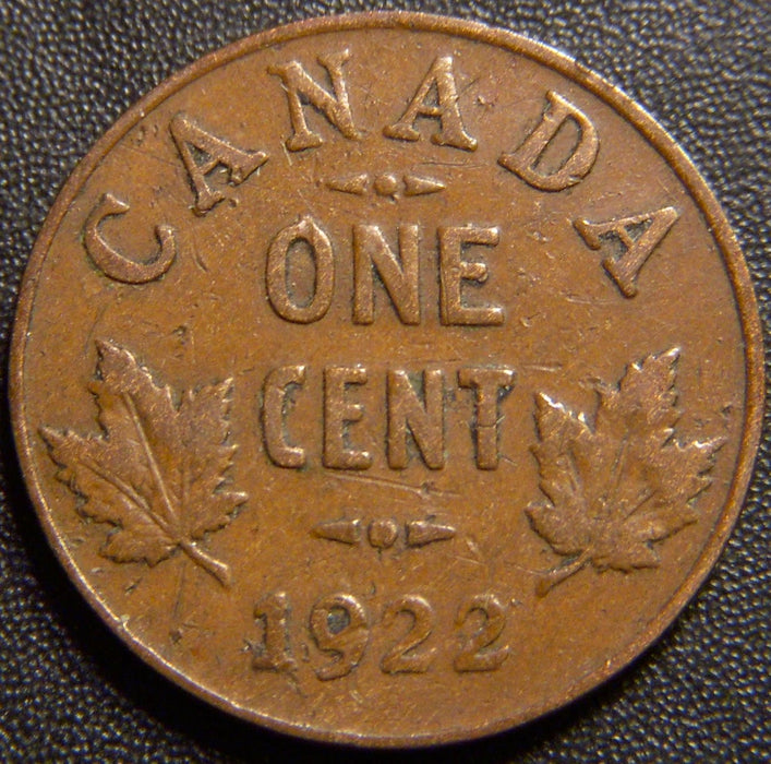 1922 Canadian Cent - Very Good