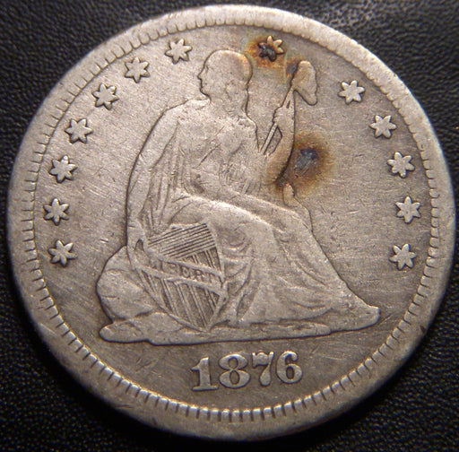 1876-CC Seated Quarter - Fine