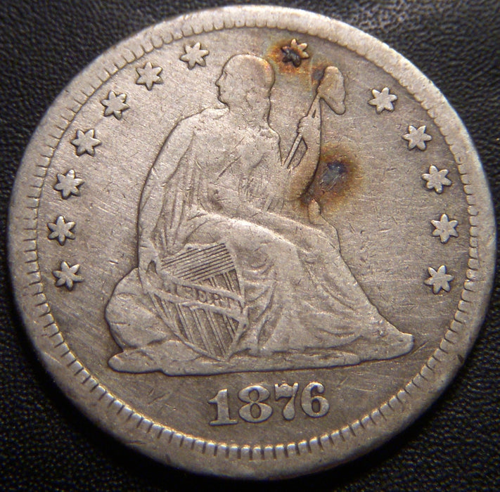 1876-CC Seated Quarter - Fine