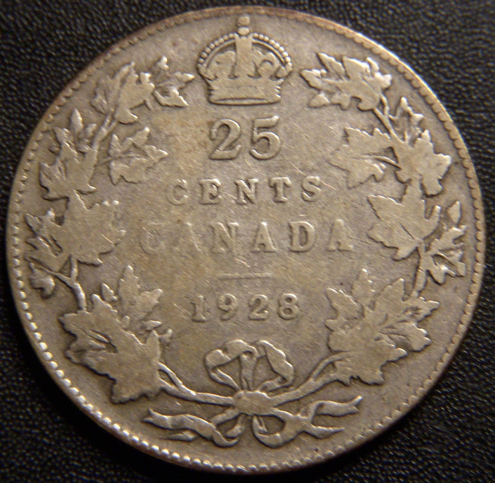 1928 Canadian Quarter - Very Good