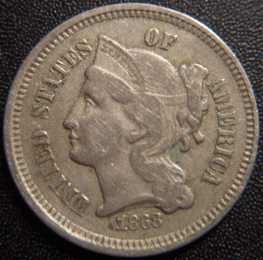 1868 Three Cent Piece - Fine