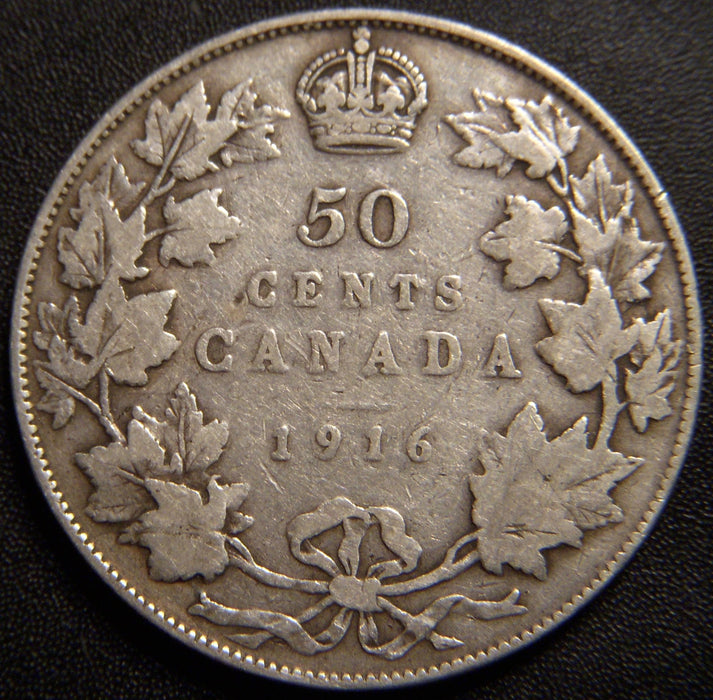 1916 Canadian Half Dollar - Very Good