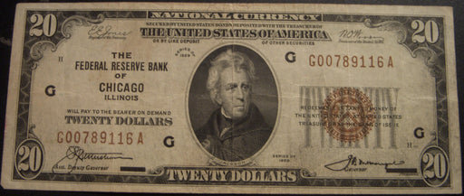 1929 (G) $20 Federal Reserve Note - FR# 1870G