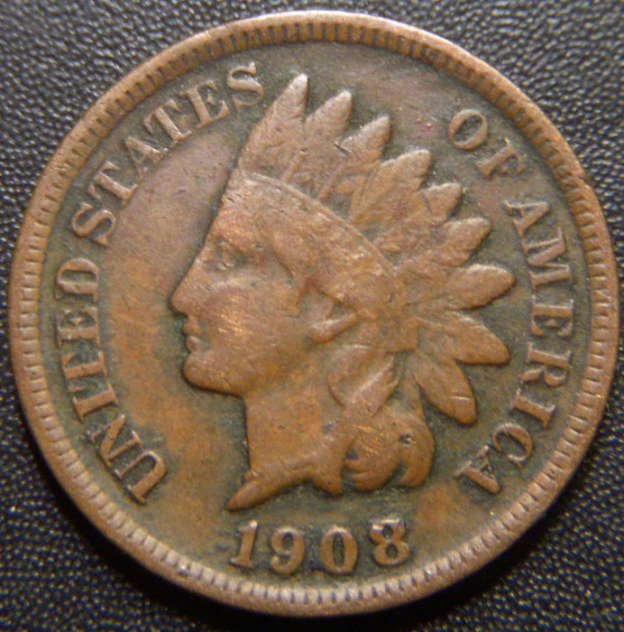 1908-S Indian Head Cent - Very Good