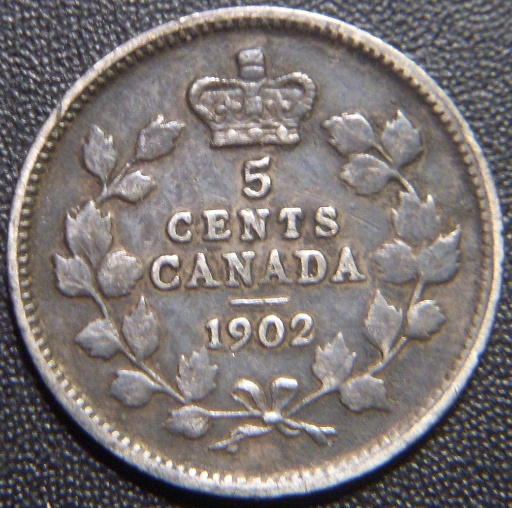 1902 Canadian Silver Five Cent - Very Good
