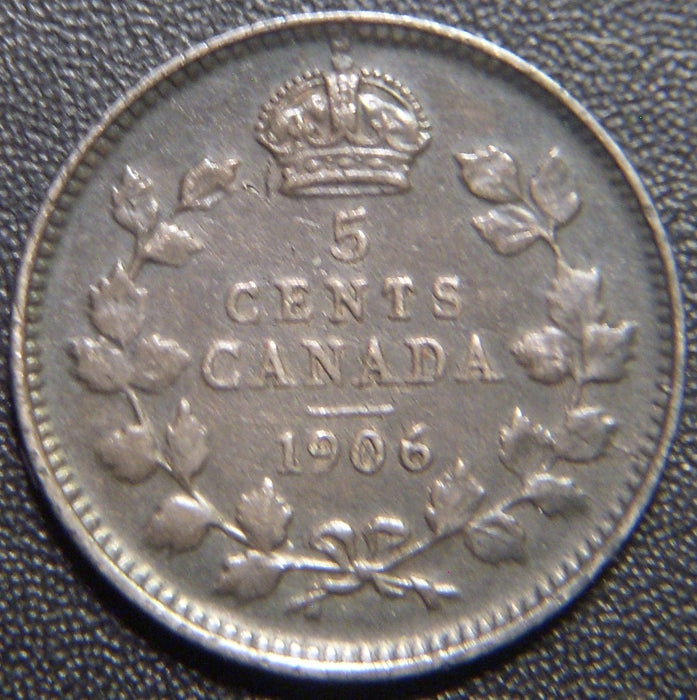 1906 Canadian Silver Five Cent - Very Fine