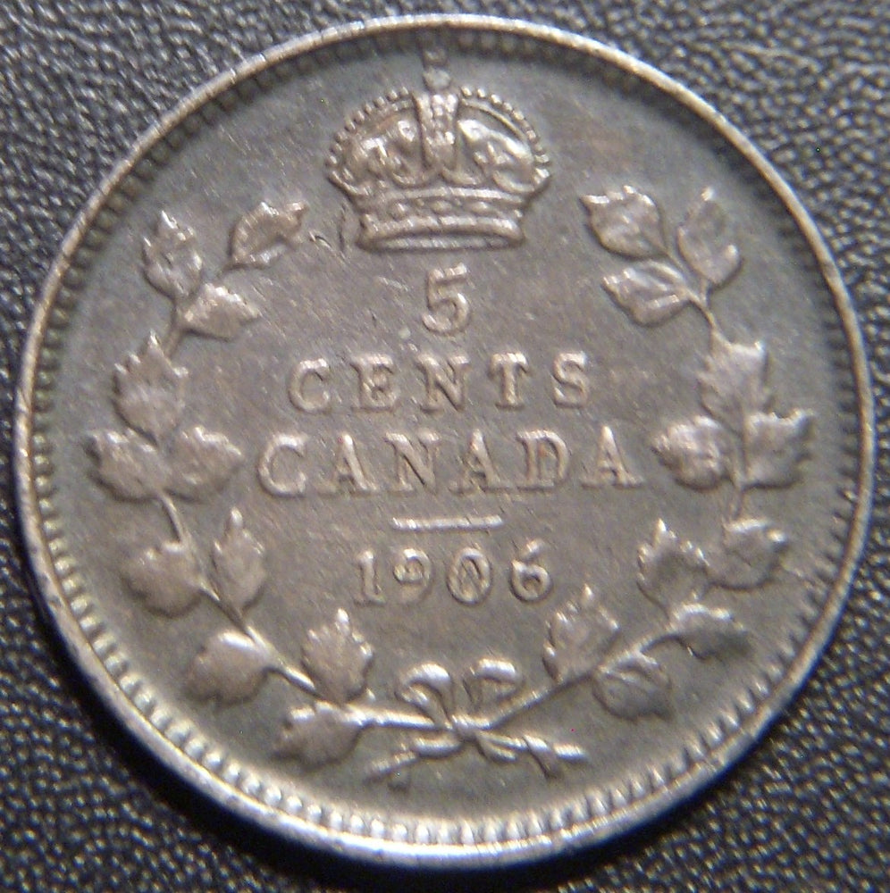 1906 Canadian Silver Five Cent - Very Fine