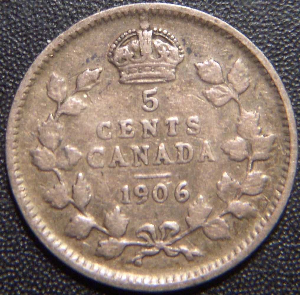 1906 Canadian Silver Five Cent - Very Good