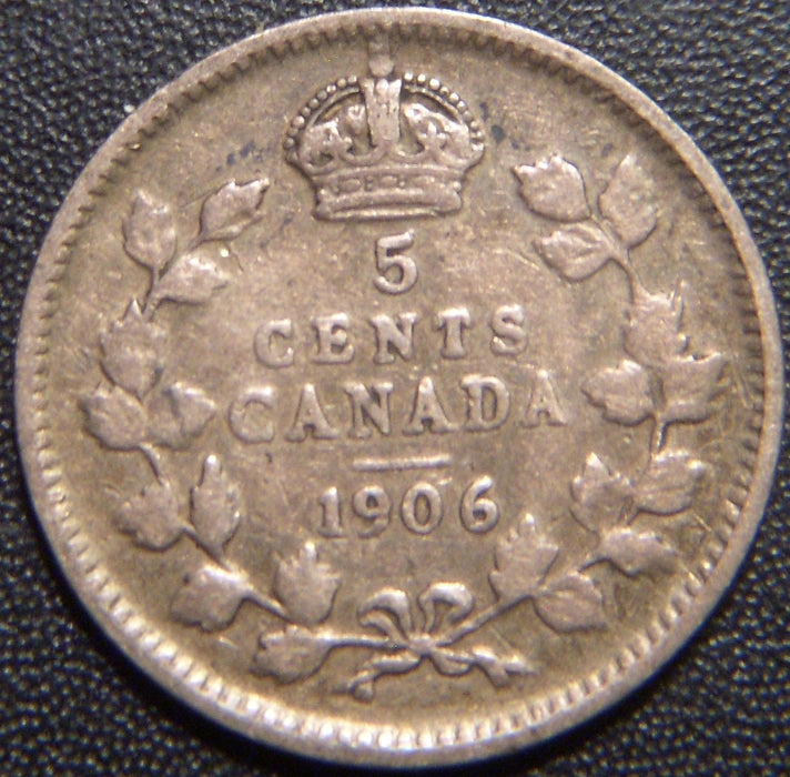1906 Canadian Silver Five Cent - Very Good