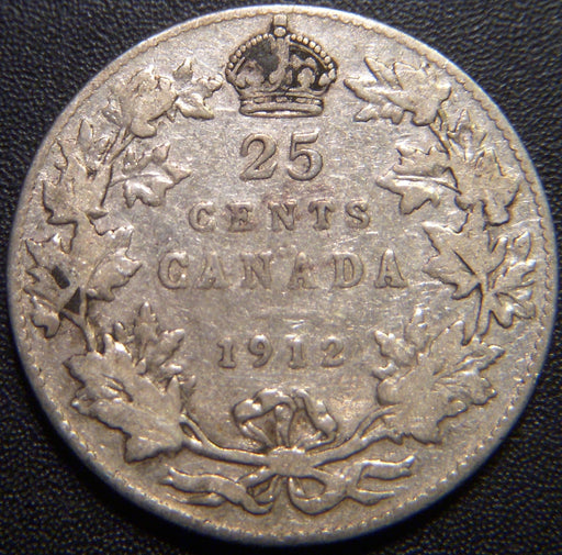 1912 Canadian Quarter - Very Good