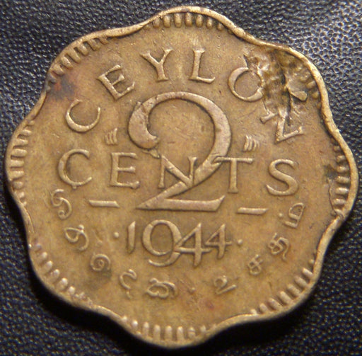 1944 2 Cents - Ceylon