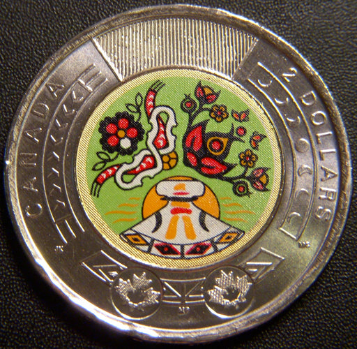 2023 Canadian $2 Dollar - Indigenous People Colorized Unc.