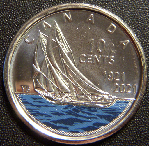 2021 Canadian Dime - Blue Nose Colorized Uncirculated