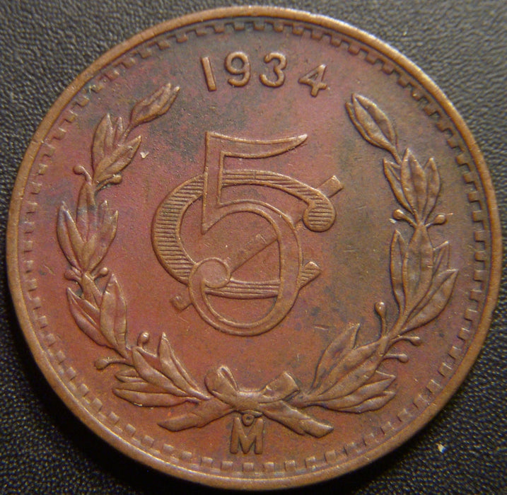 1934 5 Centavos - Mexico