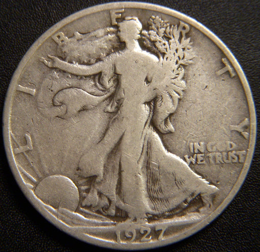 1927-S Walking Half Dollar - Very Good