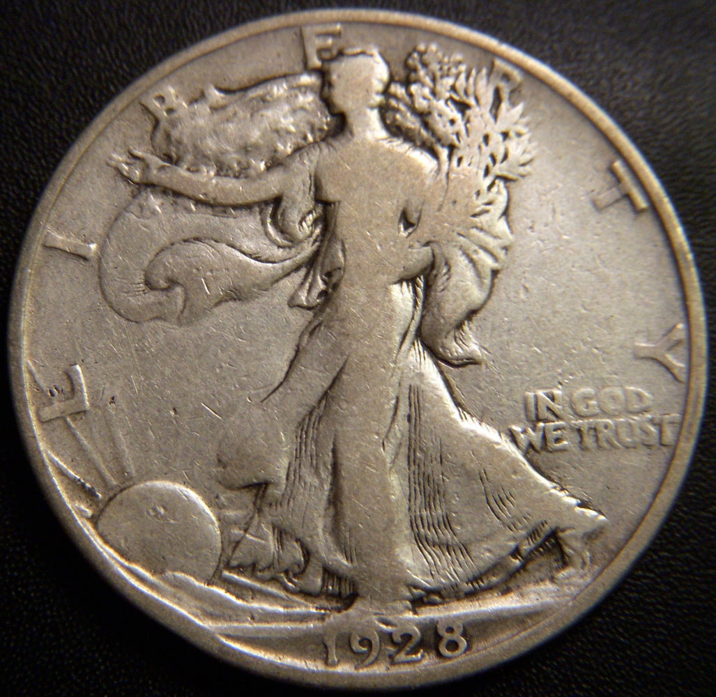 1928-S Walking Half Dollar - Very Good