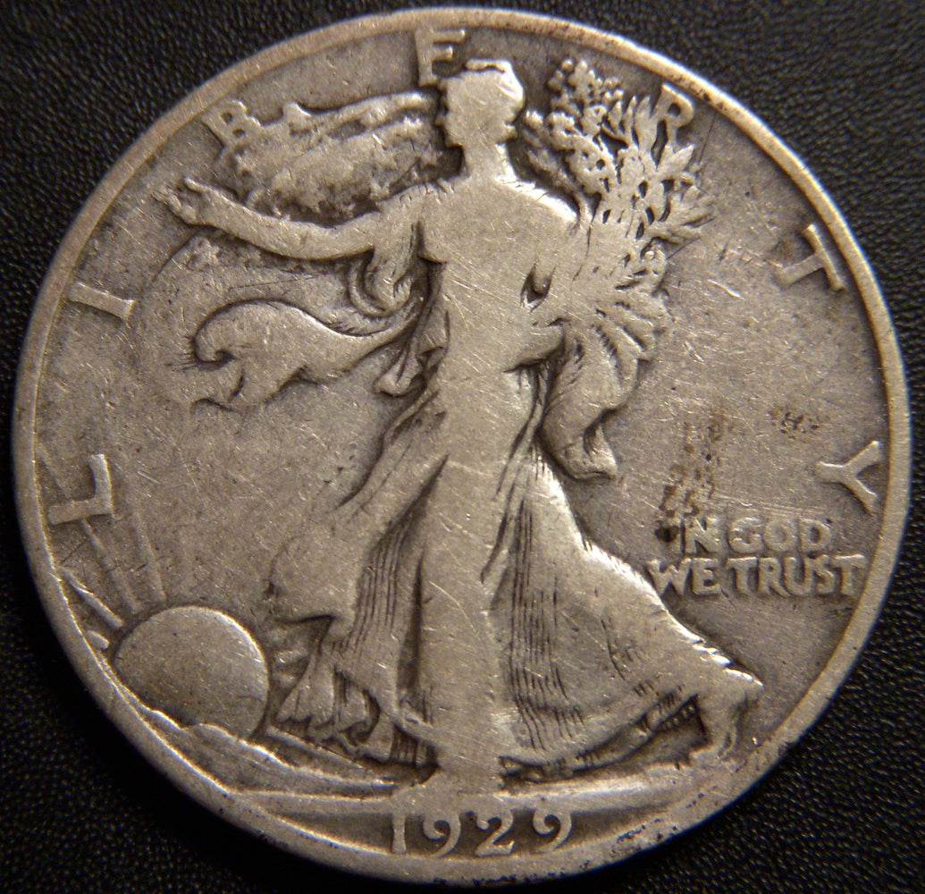 1929-D Walking Half Dollar - Very Good